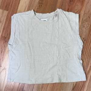 mate the label size small cropped hemp muscle T in cream, NWOT